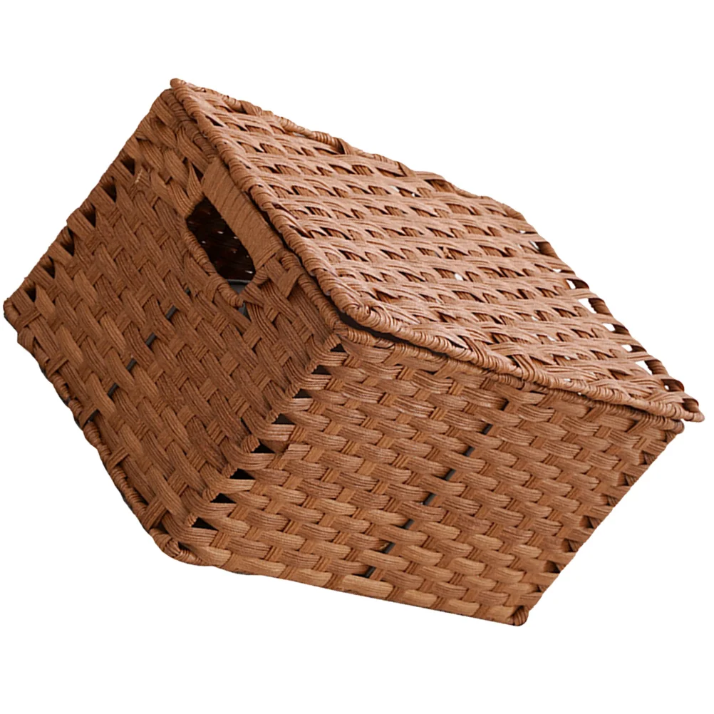 

Storage Woven Organizer Box Sundries Basket Household Holder Bin Home Supplies Desktop File