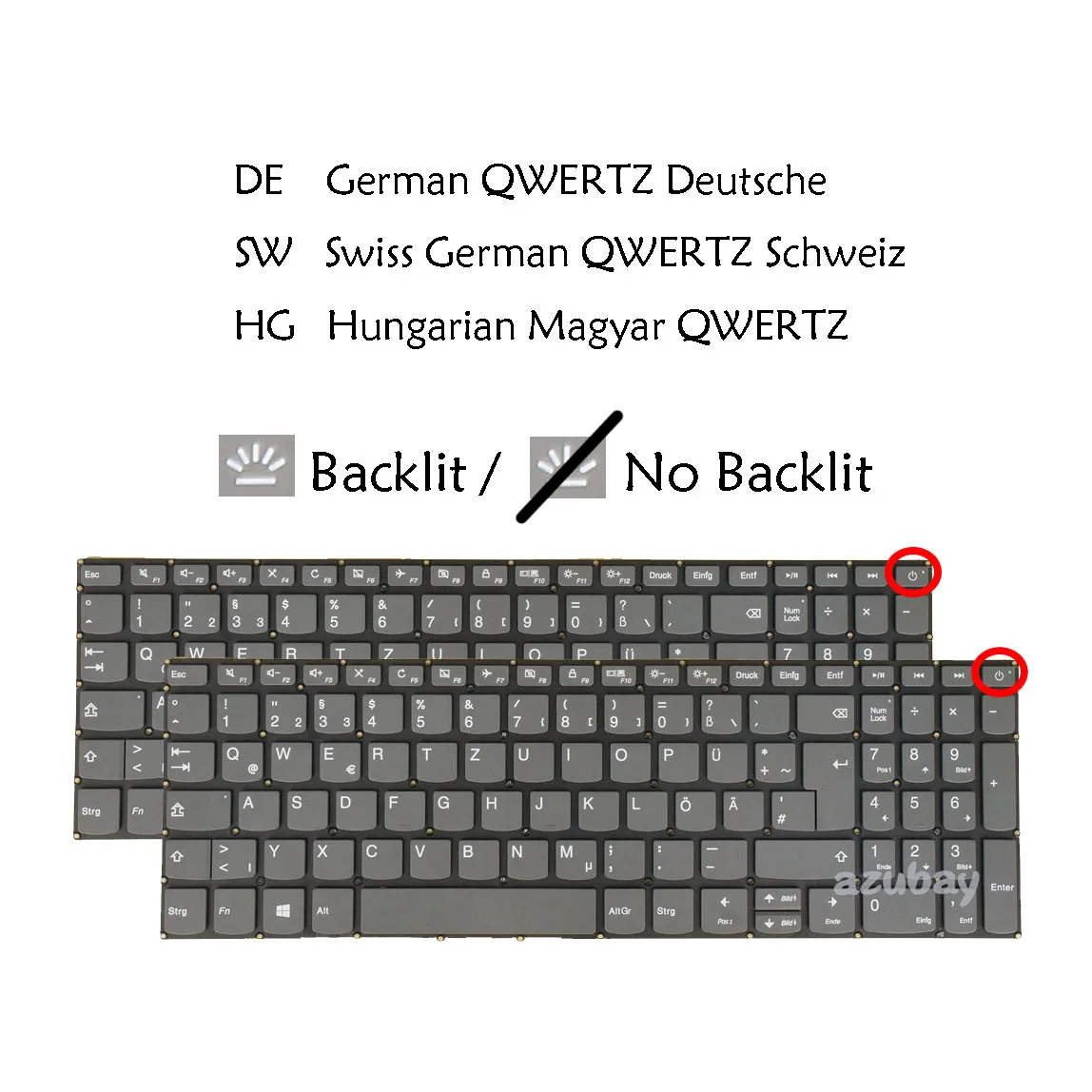 Швейцарская немецкая клавиатура для ноутбука QWERTZ в венгерском стиле Lenovo V140-15IWL