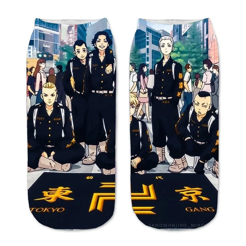 

Милые Токийские майгеры, аниме носки, женские хлопковые носки Mikey Draken с рисунком, женские повседневные Мягкие носки унисекс с рисунком