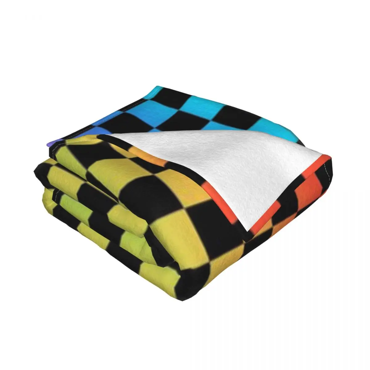Радужная шахматная доска (черная) Ультра-мягкое Флисовое одеяло