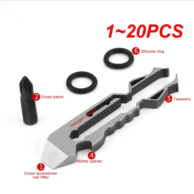 

1 ~ 20 шт. многофункциональный инструмент карта 6 в 1 из нержавеющей стали открытый маленький инструмент открывалка для бутылок Уличное оборудование кемпинг гаечный ключ крест