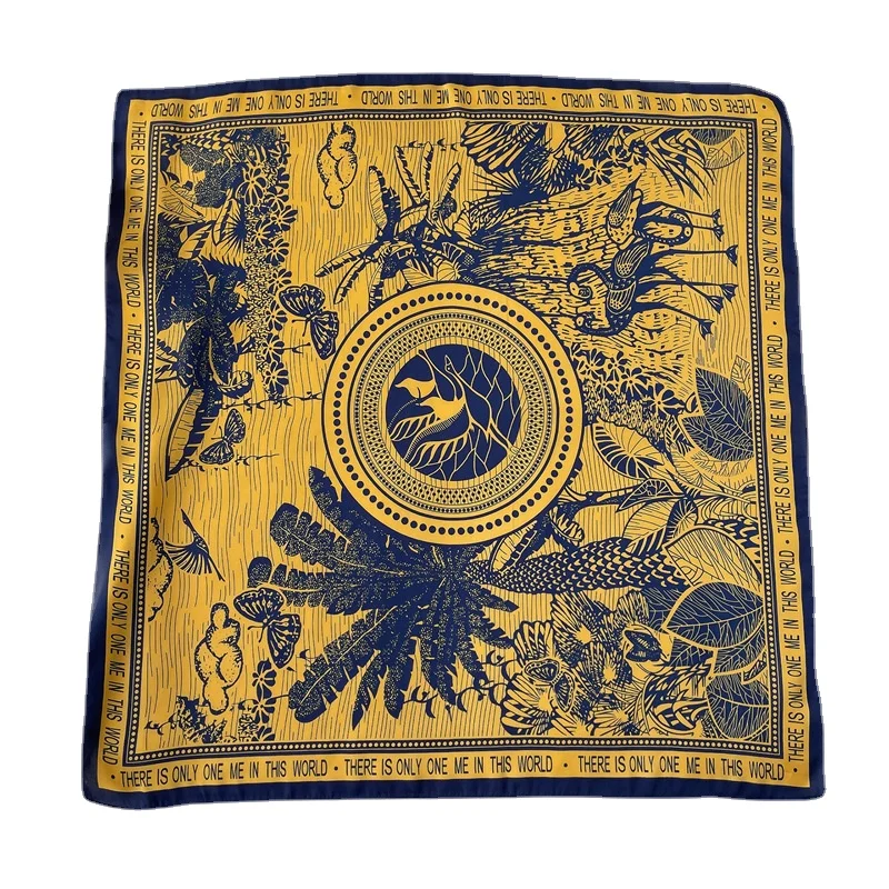 

Spring and Summer New Square Scarf Female 70*70cm Print Luxury Design Scarf Outdoor Soft Headscarf Small Shawl Wrap Hijab Lady