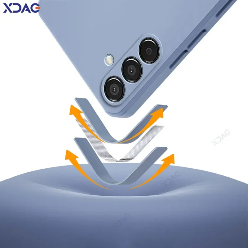 Оригинальный квадратный жидкий силиконовый чехол для телефона Samsung Galaxy M15 F15 5G