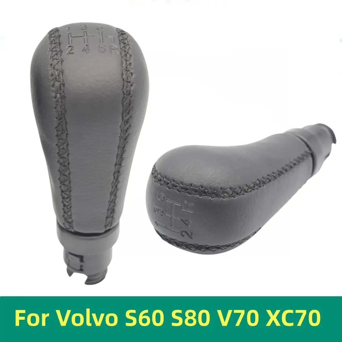 Ручка переключения передач из черной кожи, ручка для Volvo S60, S80, V70, XC70, аксессуары для стайлинга автомобиля Ручка переключения передач из черной кожи, ручка для Volvo S60, S80, V70, XC70, аксессуары для стайлинга автомобиля