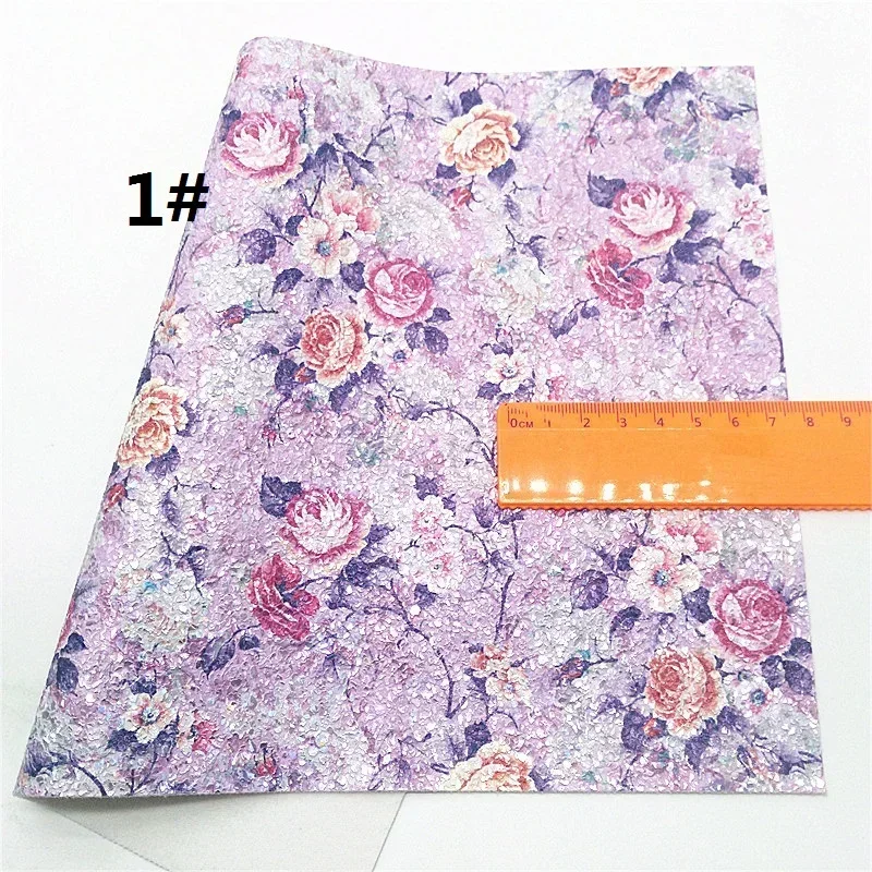 Лиловая синтетическая кожа ткань листы цветы леопард искусственная для поделок
