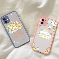 japan cartoon sumikko gurashi phone case for iphone x xr xs 7 8 plus 11 12 13 pro max 13mini translucent matte case