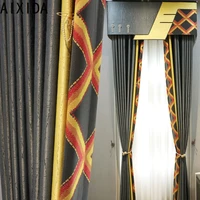 thick splicing simple light luxury heat insulation shading curtains for living room bedroom