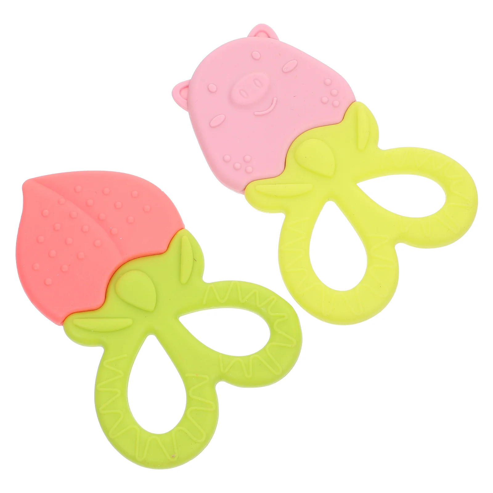 

2Pcs Children Silicone Chew Playthings Baby Teeth Chewing Tools (Assorted color)
