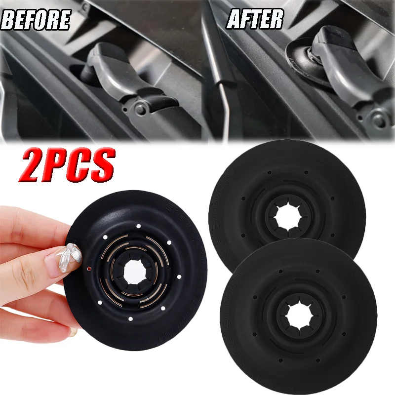 2PCS Black/red Car Windshield Wiper Hole Protection Covers Wiper Arm Bottom Hole Protector Dustproof Car Accessories