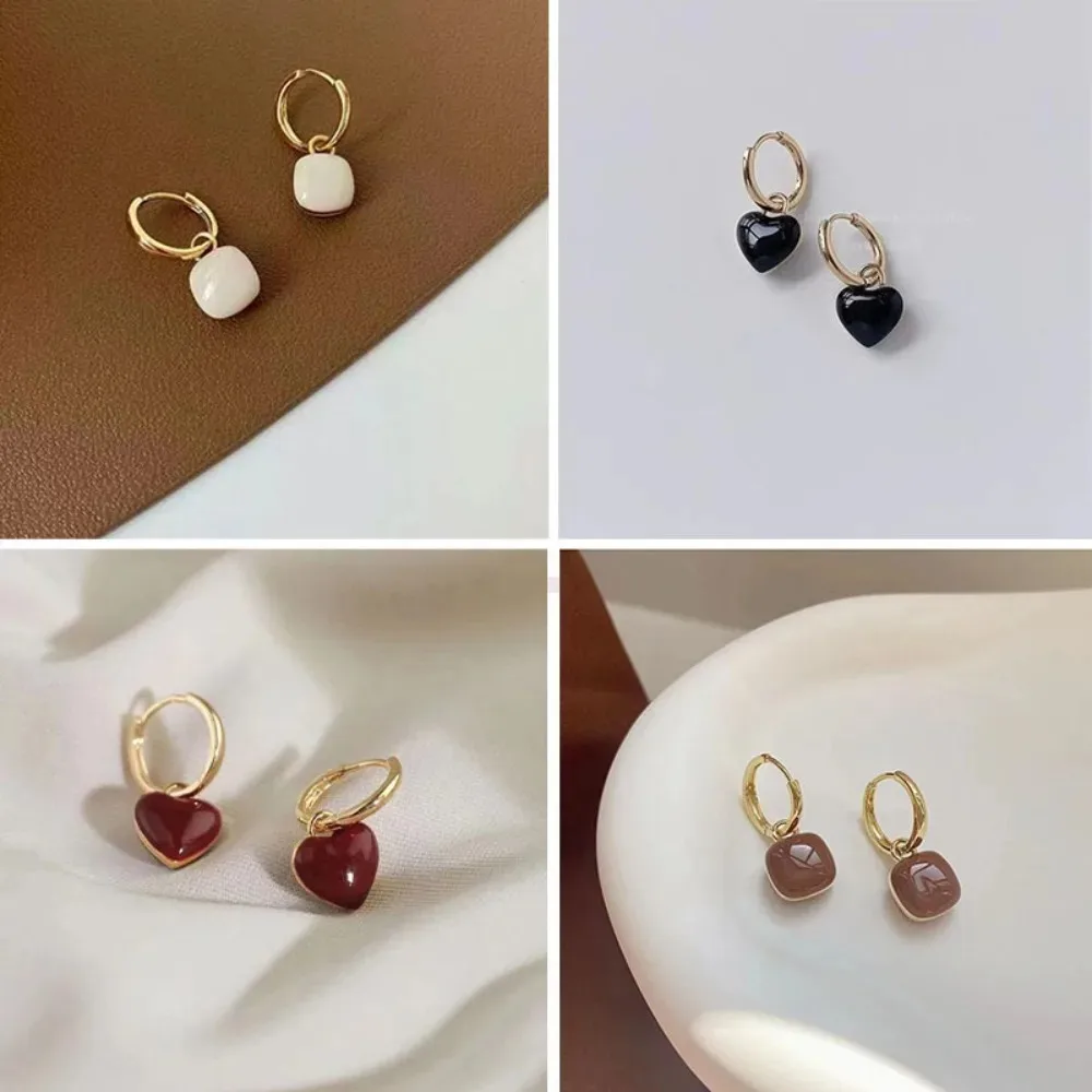 Классические висячие серьги в форме сердца темпераментные геометрические