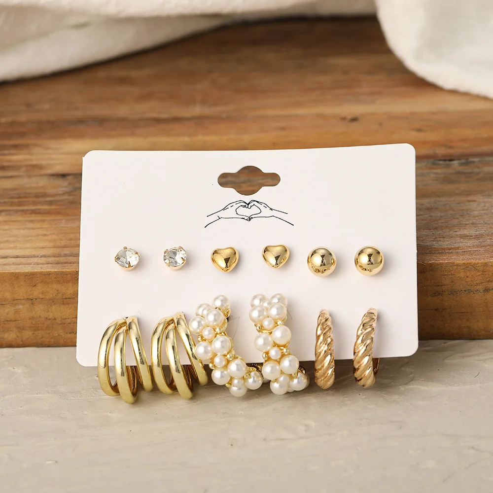 

Fashion Vintage Pearl Butterfly Earrings Set For Women Geometric Big Circle Dangle Earrings Bohemian 2022 Trend Jewelry Gift