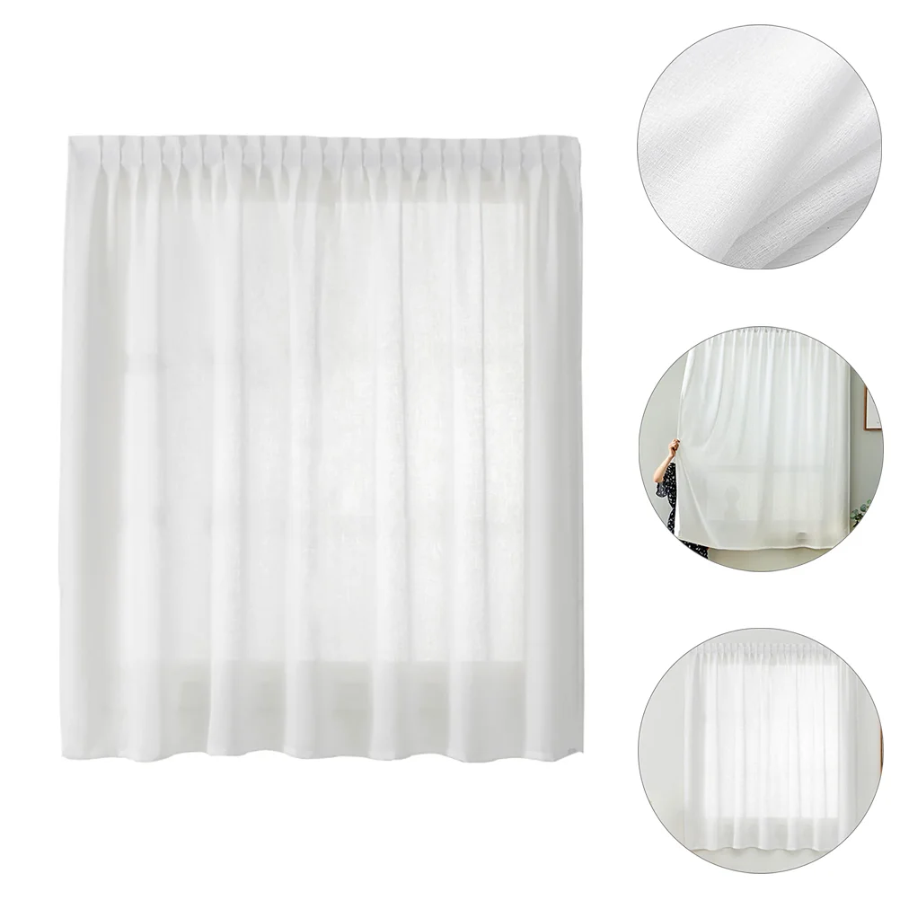 

Window Curtain Sheer Curtains Adhesive Gauze Drape White Self Panels Voile Drapes Home Ornament Door Short Blackout Decorative