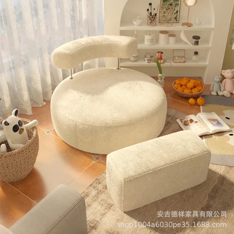 

Кресло для отдыха из овечьей шерсти, татами для отдыха, для одной спальни, маленького дивана, стул для балкона, гостиной, мебель для гостиной