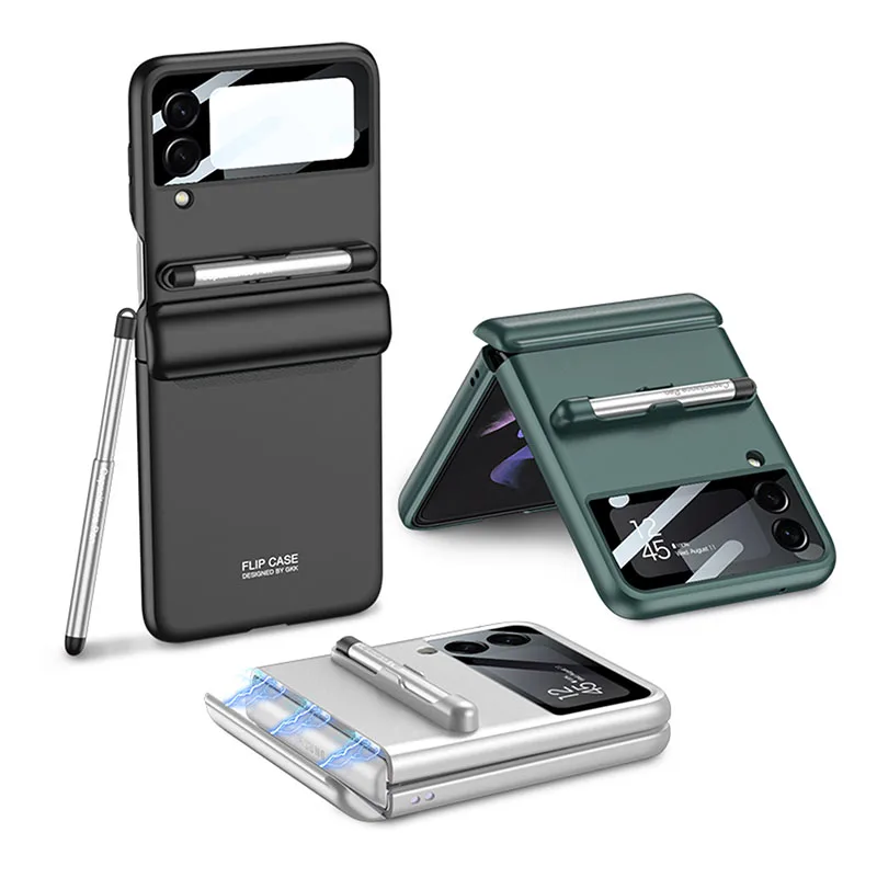 

Оригинальный чехол GKK для Samsung Galaxy Z, флип 4 дюйма, флип-чехол для телефона с магнитной петлей, протектор экрана, жесткий чехол для Galaxy Z Flip4