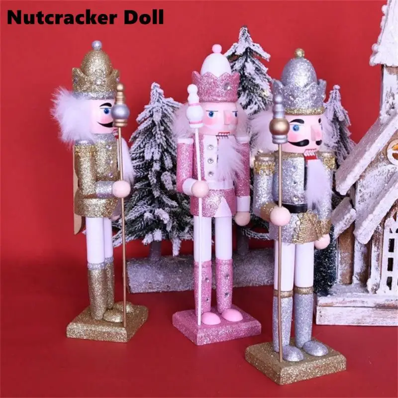 

1PCS Merry Christmas Decorations Nutcracker Soldier Doll 31cm Wooden Miniature Statue New Year Gifts Home Ornaments Navidad