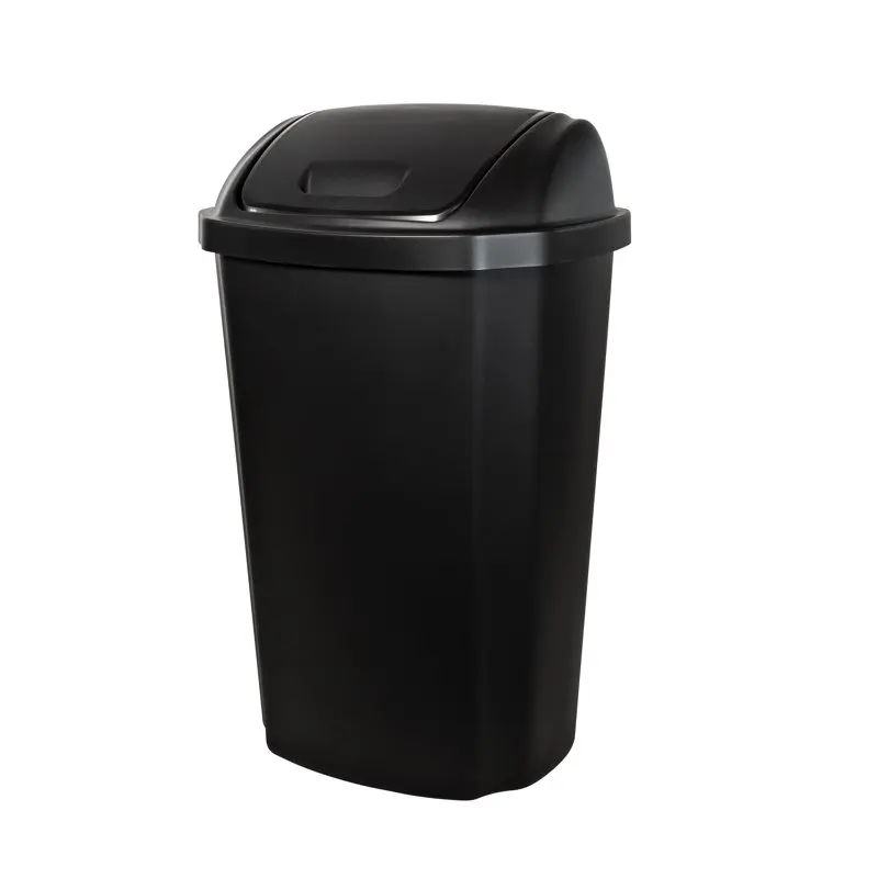 

gal Plastic Kitchen Swing Top Trash Can, Black Garbage bin for bathroom мусорное ведро Trash can gallon Compost bi