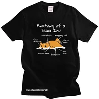 funny anatomy of a shiba inu men soft cotton humor t shirt aesthetic camisas men japanese pet dog lover tee clothing gift