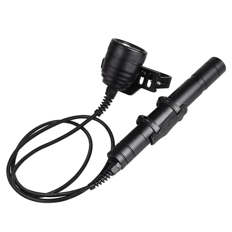 

WD70 3000 Lumen Primary Canister Dive Light Technical Diving Flashlight With Adjust Handle To 492Ft Underwater,US Plug