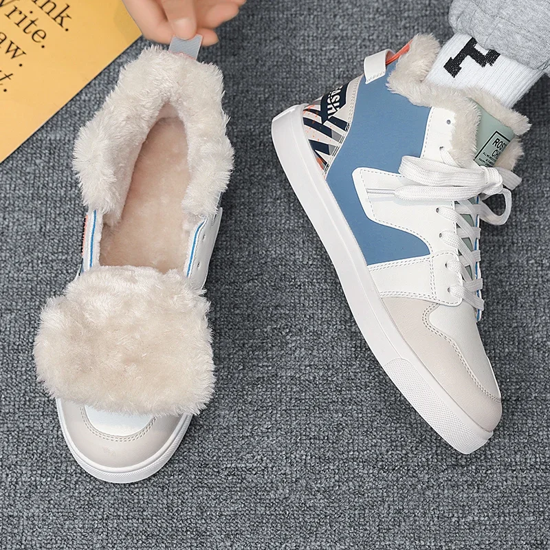 Оригинальные зимние теплые мужские кроссовки большого размера 47 Мягкие