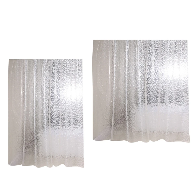 

M17D Semi-Transparent Shower Curtain Waterproof Shower Curtain With Hooks Bathroom Accessories (70.87x70.87''/70.87x78.74'')