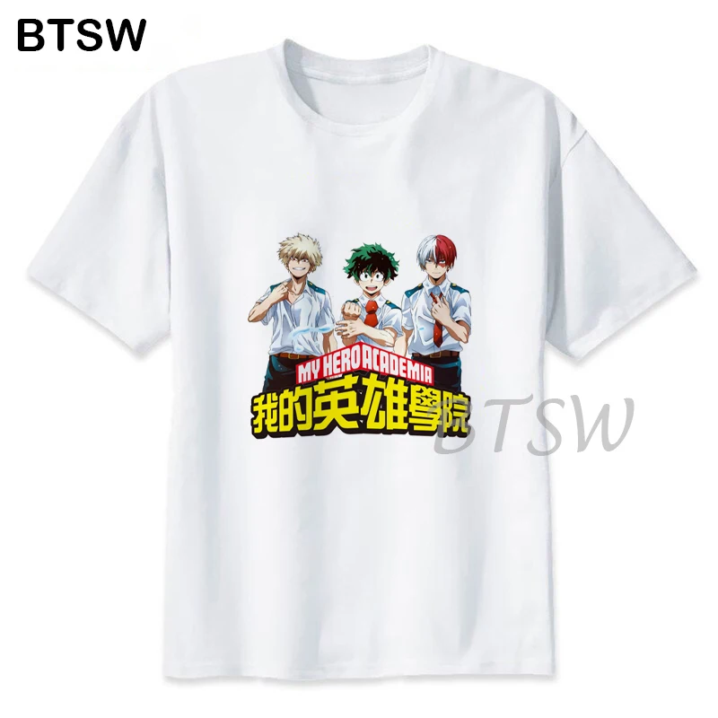 Забавная мультяшная футболка моя геройская академия Мужская боку нет героев