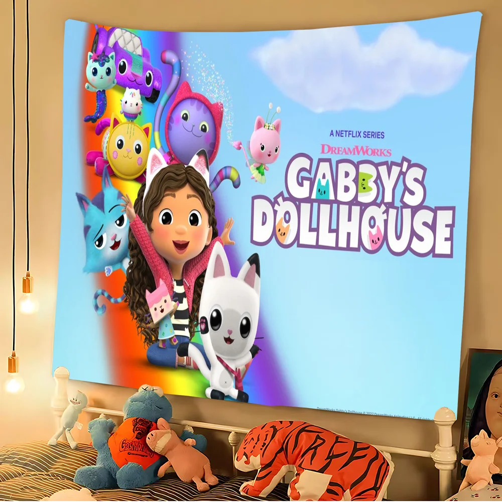 G-Gabbys D-Dollhouse тематическая вечеринка фон ткань для девочек украшения на день