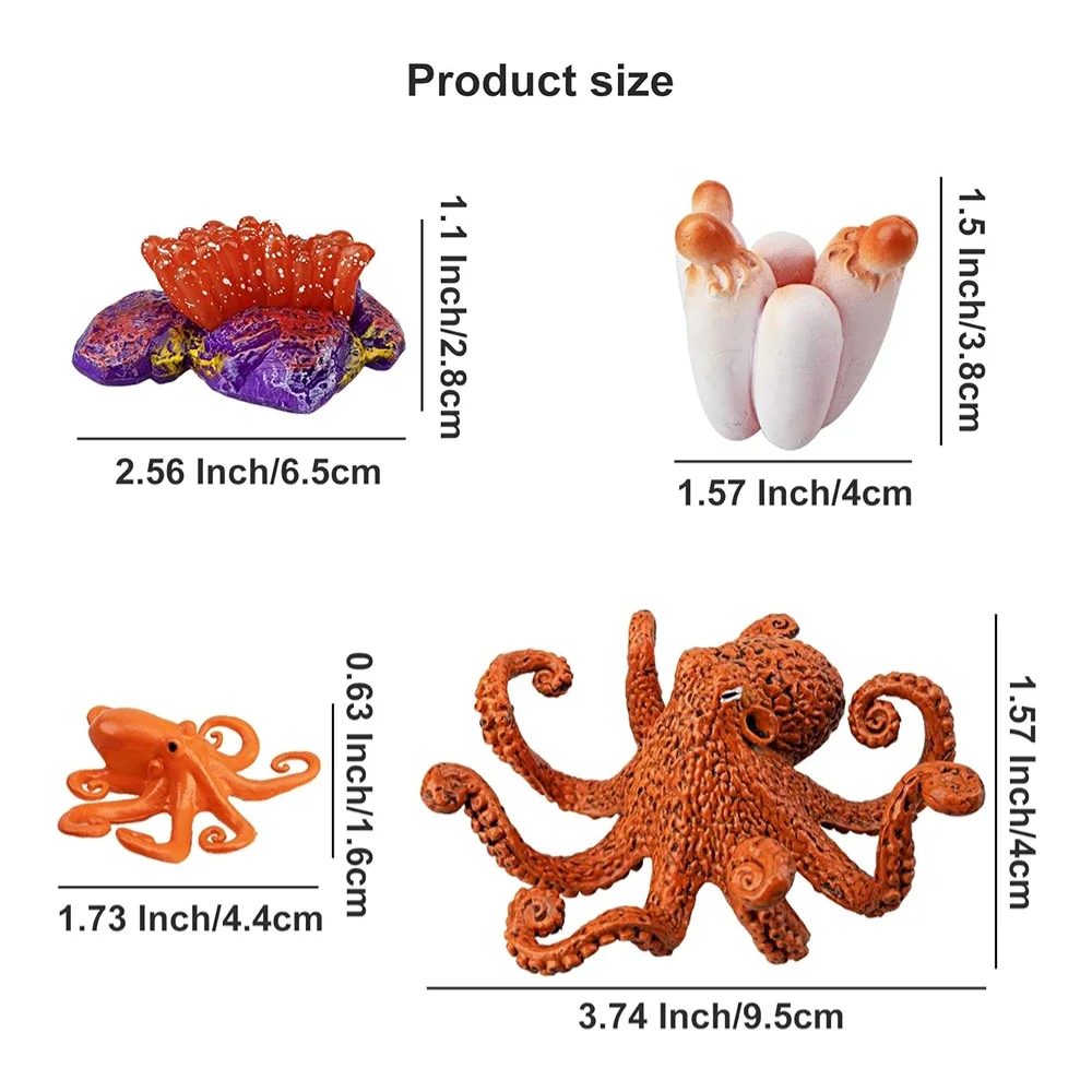 Фигурки морских животных OozDec 17 шт. с жизненным циклом зеленая морская черепаха