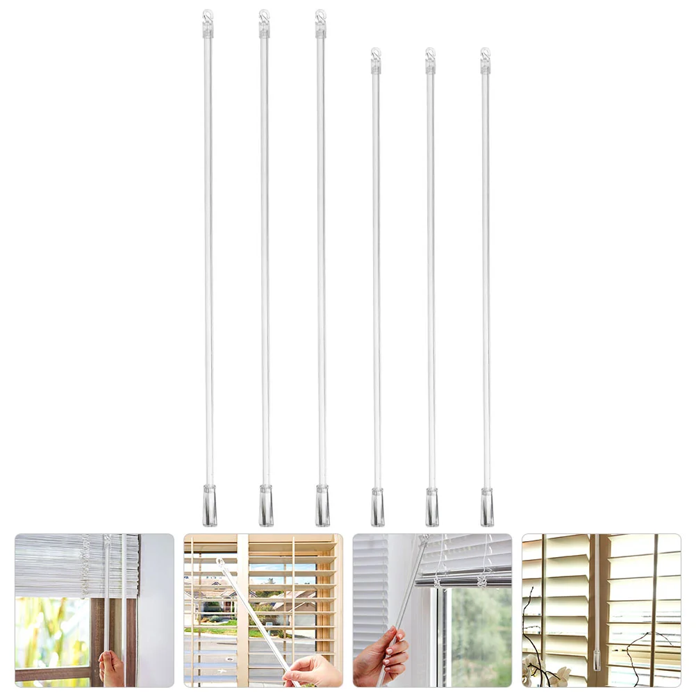

6 Pcs Clear Blind Tilt Curtain Hooks Drapes Vertical Wand Replacement Opener Blinds Rod Transparent