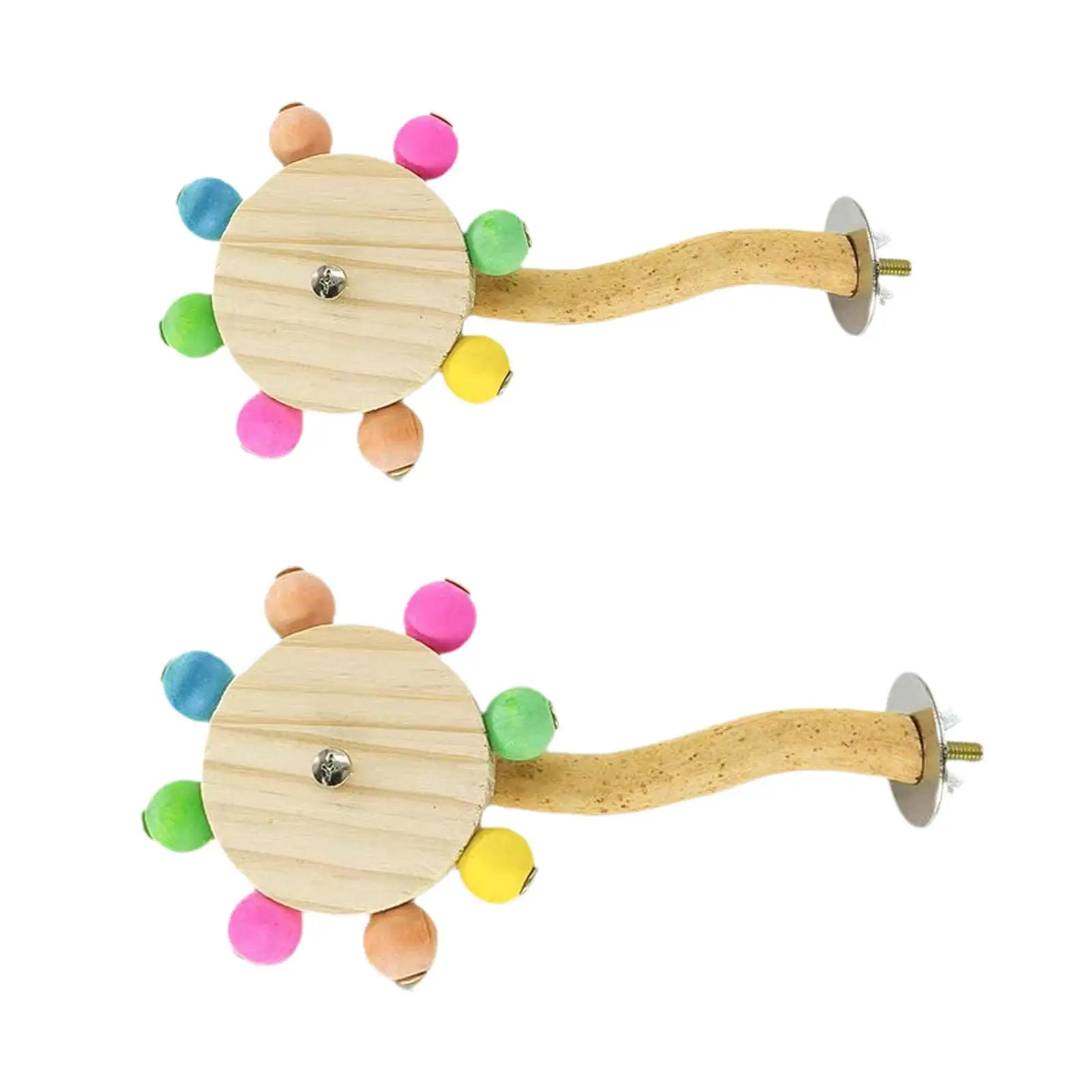 Colourful Parrot Toy Activity Wood Perch Colorful for Budgerigar