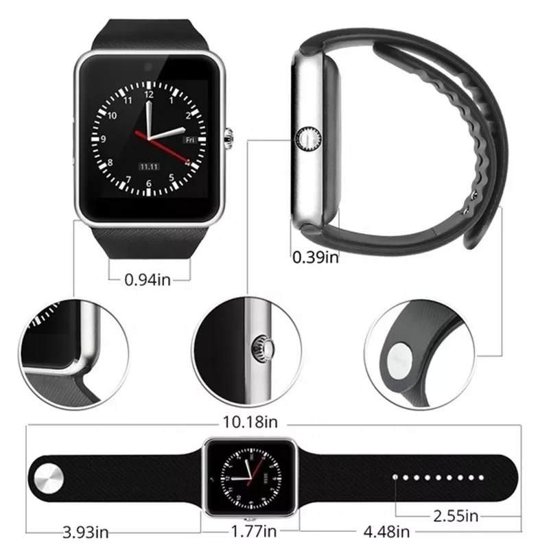 

Z60 Smart Watch Touch Control SIM TF Card Bluetooth Calling Sport Photograph Music With Metal Bracelet for Fashion Men and Women