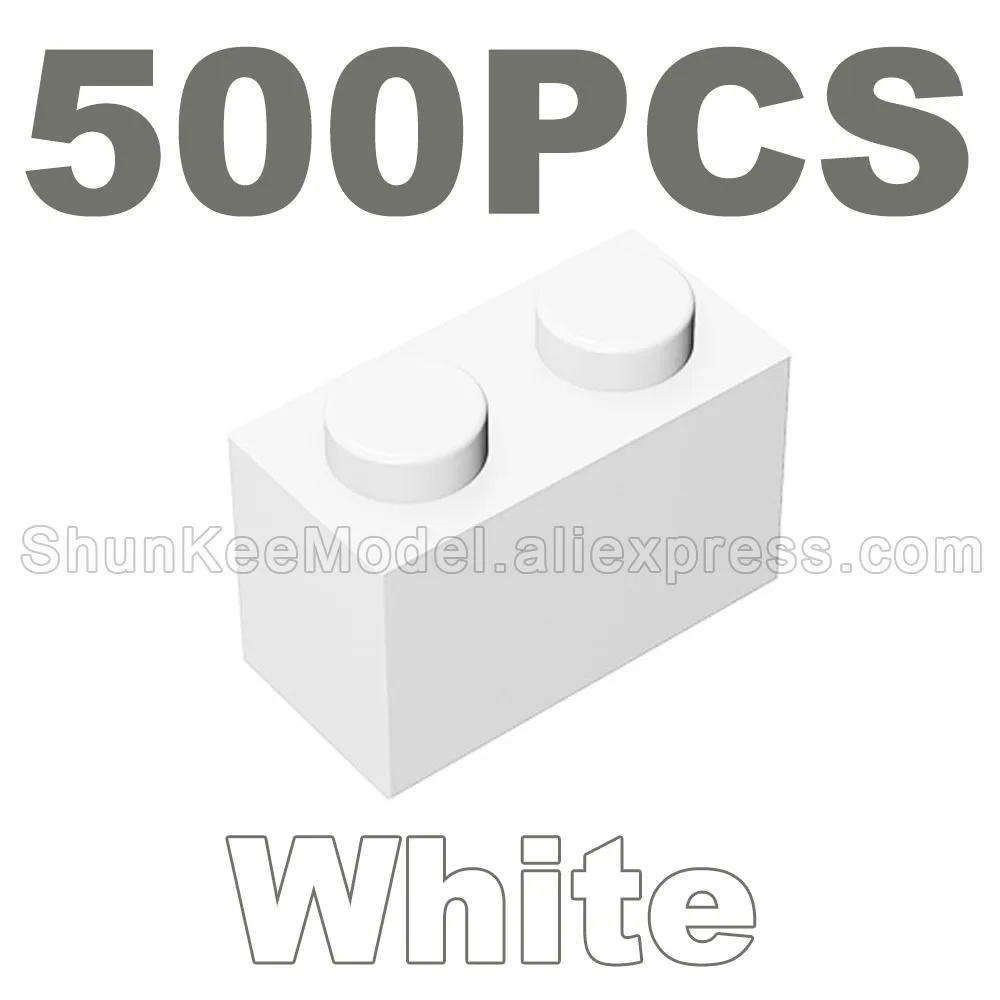 

500X For 3004 93792 1x2 high-tech Changeover Catch Building Blocks Parts MOC DIY Educational Classic Brand Gift Toys White