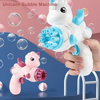 electric unicorns bubble machine soap water bubbles maker gun automatic blower for children adults summer beach outdoor toys