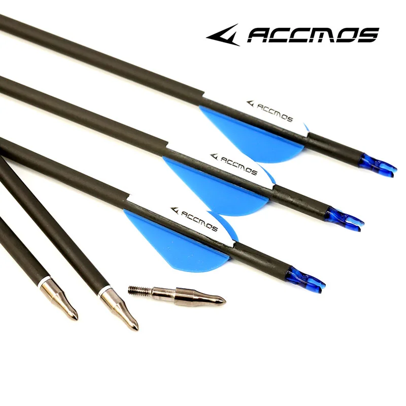 

12pc Archery 31 inches ID6.2mm Spine 350 -600 Pure Carbon Arrow For Compound Bow/ Recurve bow Hunting Shooting