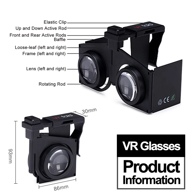 Складная VR-гарнитура шлем умные очки виртуальной реальности 3D фильмы для