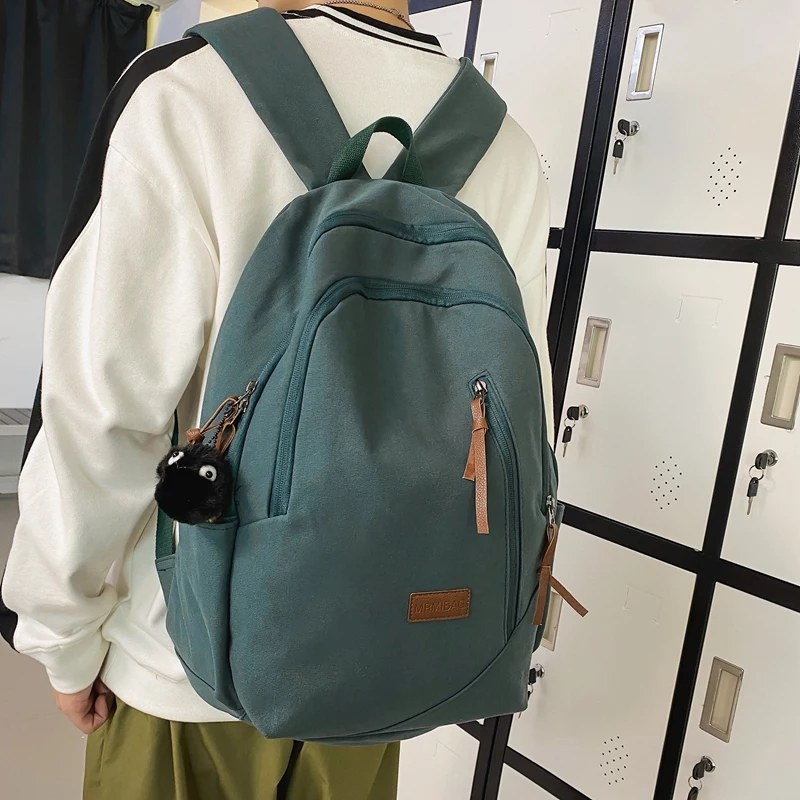 

Women Backpack Female Travel Bag Backpacks Schoolbag For Teenage Girl Solid Color Multi Pocket Backpack Schoolbag
