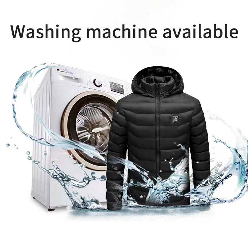 Cotton Clothing Heated Jacket Men USB Electric Heating Jackets Heating Clothes Hoodie Zipper Parka Winter Man Warm Clothes New