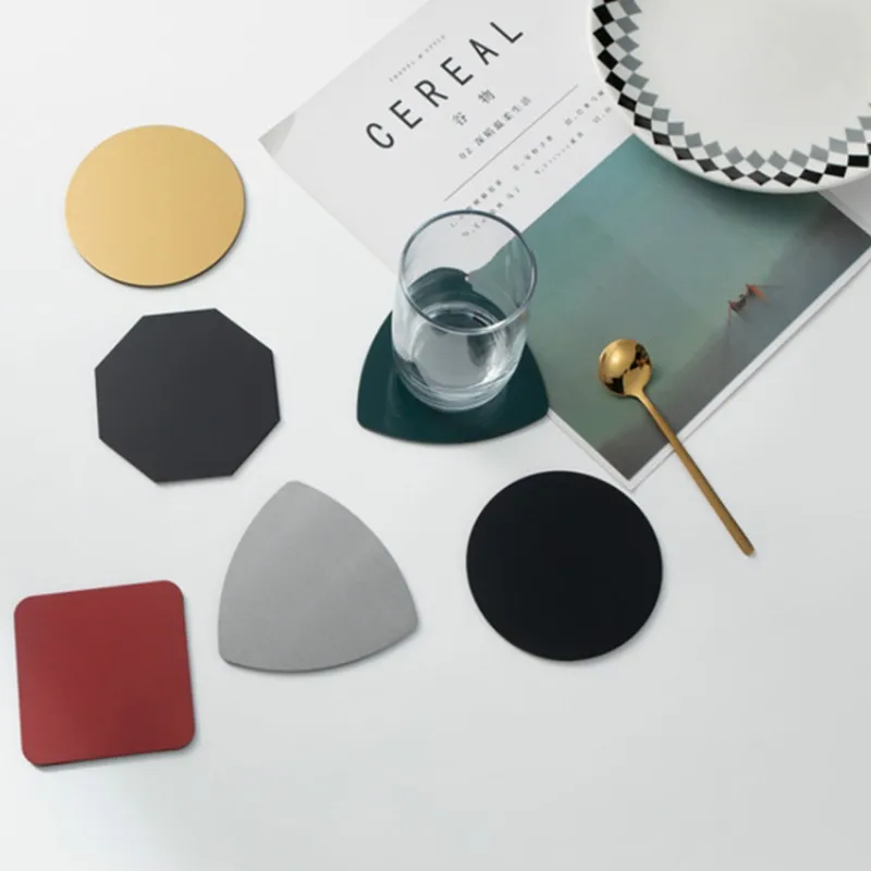 

1pc Cup Coaster Metal Non-slip Insulation Souvenirs Dining Table Decor Mat Placemat for Coffee Bar Wedding placemat mat