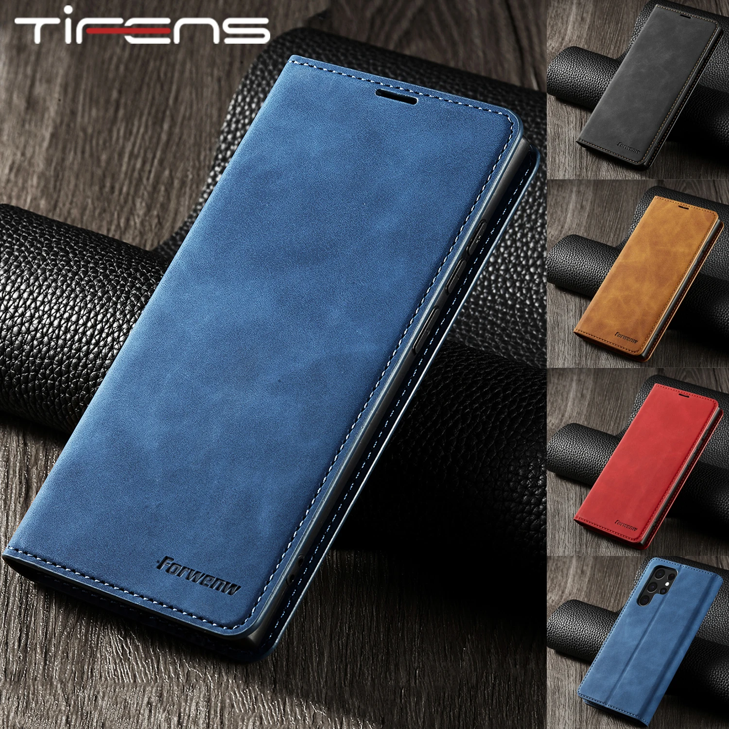 

PU Leather Phone Bags Case For Samsung Galaxy S22 S21 S20 FE S10 S9 S8 Plus Ultra S7 Edge Wallet Flip Card Slots Business Cover