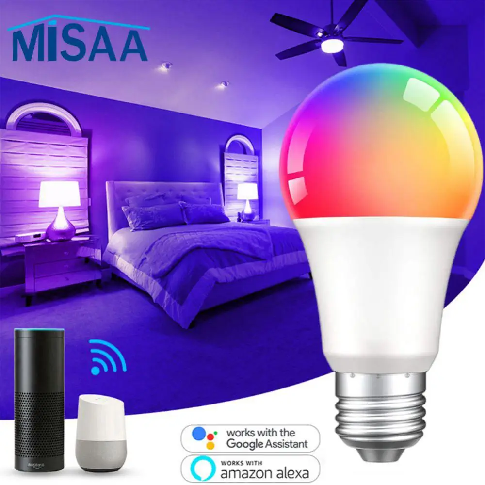 

Smart Home Smart Light Bulb Energy Saving Support Alexa Google Home Rgb Led Light Dimmable Color E27 Lamp Bulb 12w 15w 18w Timer
