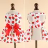Pet Dress Pet Skirt Two-legged Sweat-absorbent Breathable Colorfast Button Closure Dress Up Floral Printing Princess Style 3