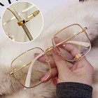 Модные Офисные очки с защитой от синего света для мужчин и женщин, оверсайз квадратные очки со стразами, компьютерные очки, очки с оправой из сплава