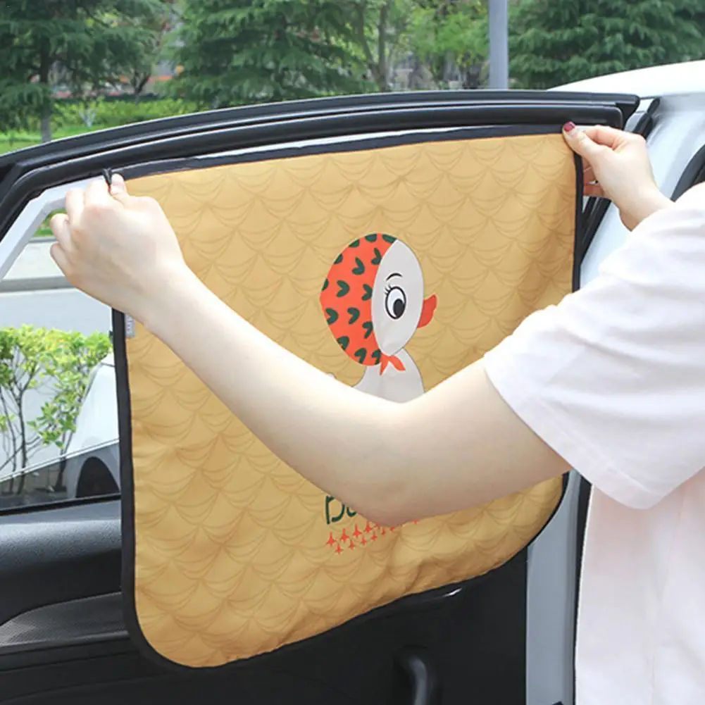 

Universal Car Sun Shade Cover Blinds Sunscreen Heat Insulation Sunshade For Kids Cute Cartoon Curtain Car Styling Accessories
