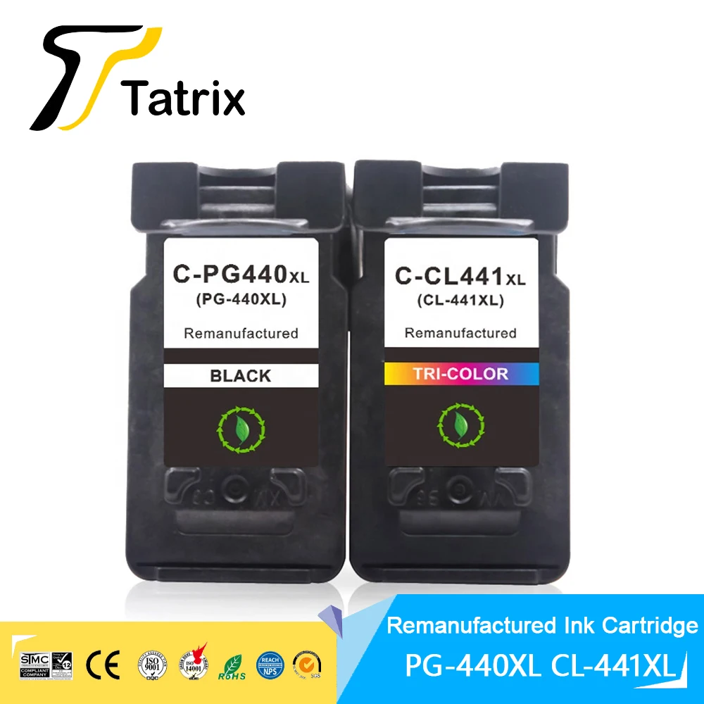 Черные восстановленные картриджи Tatrix PG 440 441 440XL 441XL для струйных принтеров Canon MG3540