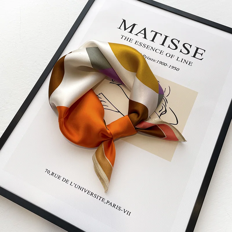 

Женский шарф из натурального шёлка, с принтом, на весну