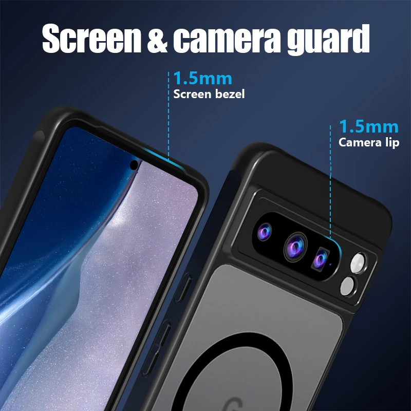 Фото Магнитный чехол для телефона с принтом красных губ леопарда для Google Pixel 10 8 7 Pro 10 9 Pro XL 9A 8A 7A, совместимый с беспроводной зарядкой Magsafe. №5
