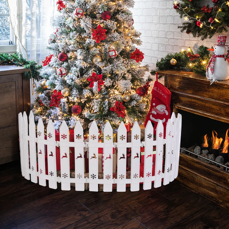 10 шт. украшения для рождественской елки белый пластиковый забор Рождественский