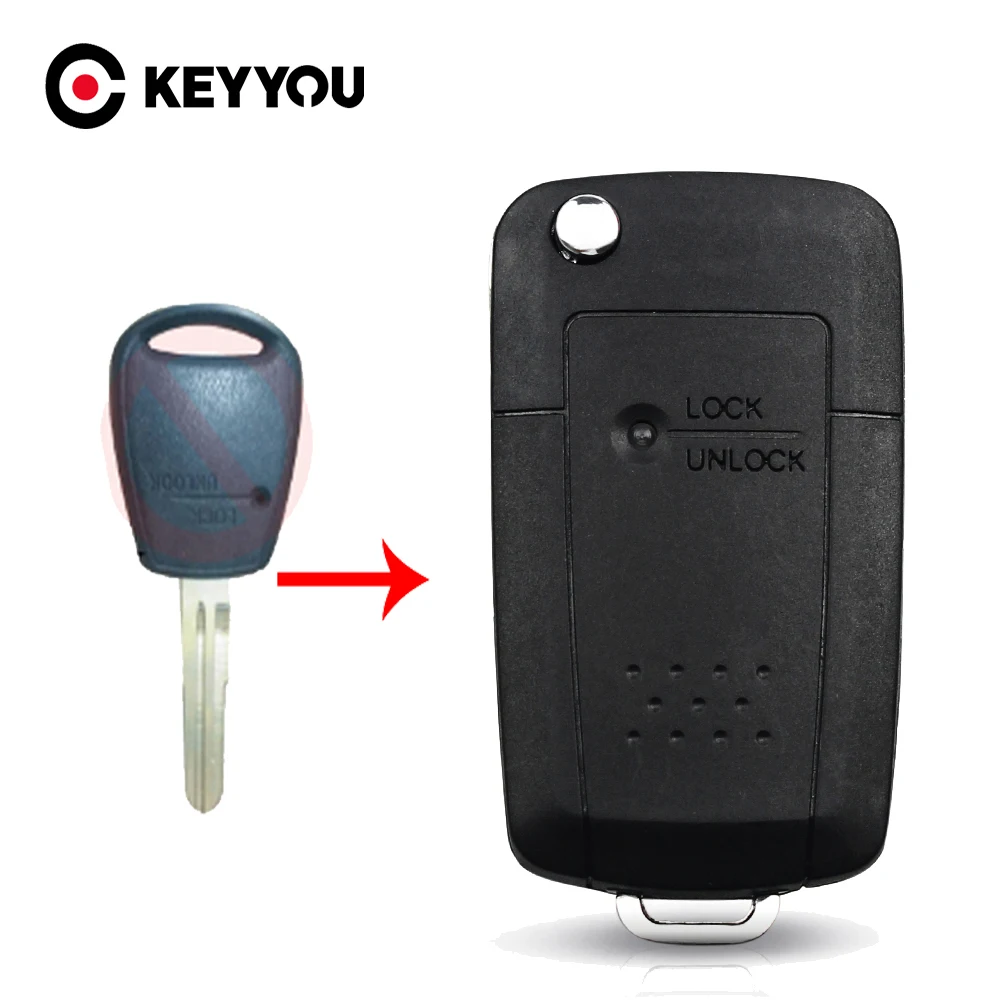 Фото KEYYOU для Hyundai H1 Getz Accent для Kia Rio Picanto Carens чехол-накладка для дистанционного ключа чехол с 1 боковой кнопкой раскладной складной левый ключ для ав... №1