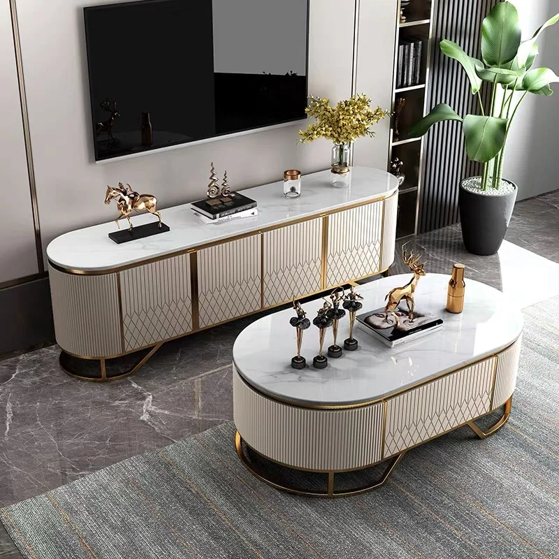 

Modern TV Stand and Coffee Table Set China Manufacturer Wooden Living Room TV Cabinet and Center Table