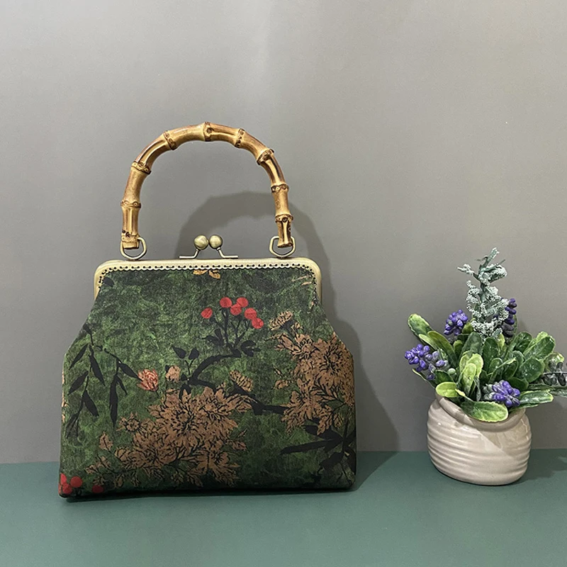 

Винтажная женская сумка с цепочкой и замком, оригинальный саквояж на плечо, сумочка ручной работы, кошельки