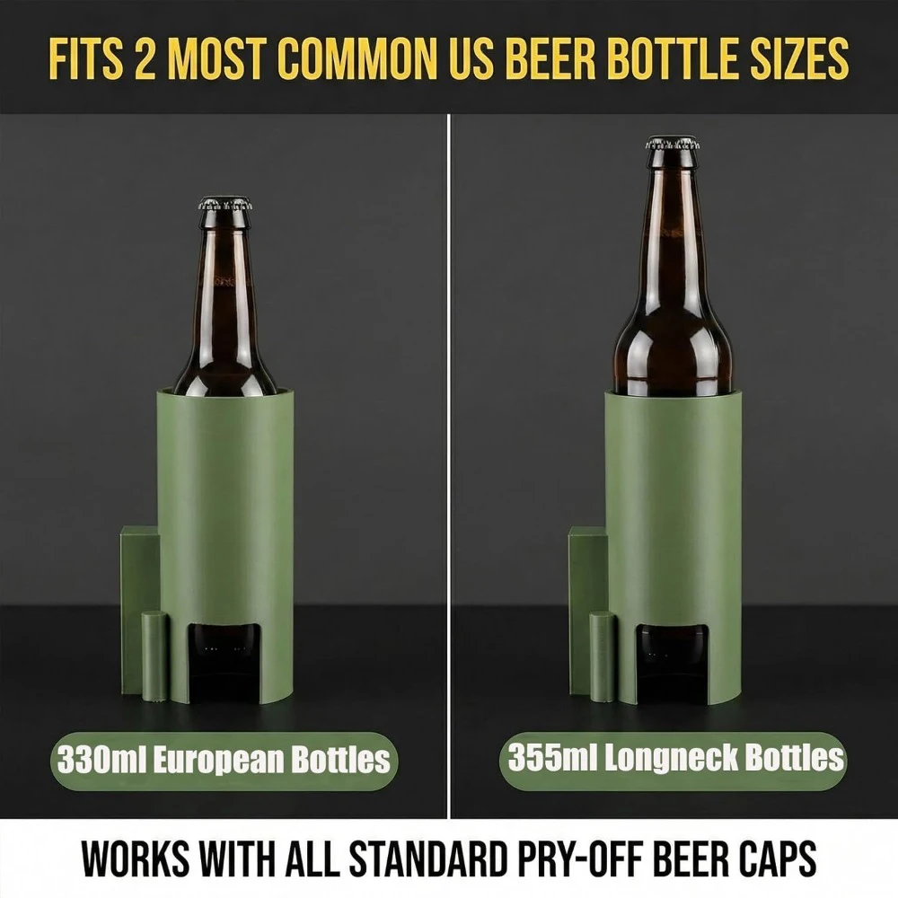 Фото Открывалка для пивных бутылок 500 мл и 330 мл, универсальная открывалка-запускатель для крышек бутылок – универсальная открывалка для пива. №4